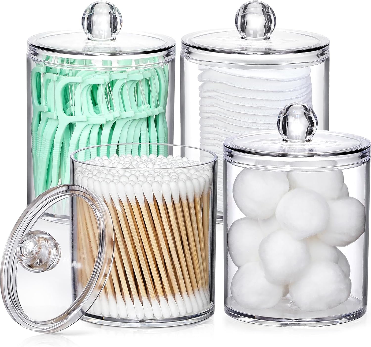 Small Clear Plastic Canister Apothecary Jar Set-1